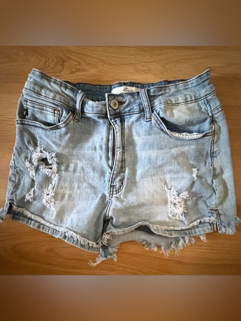 KanCan Light Blue Distressed Denim Cutoff Shorts 11/29